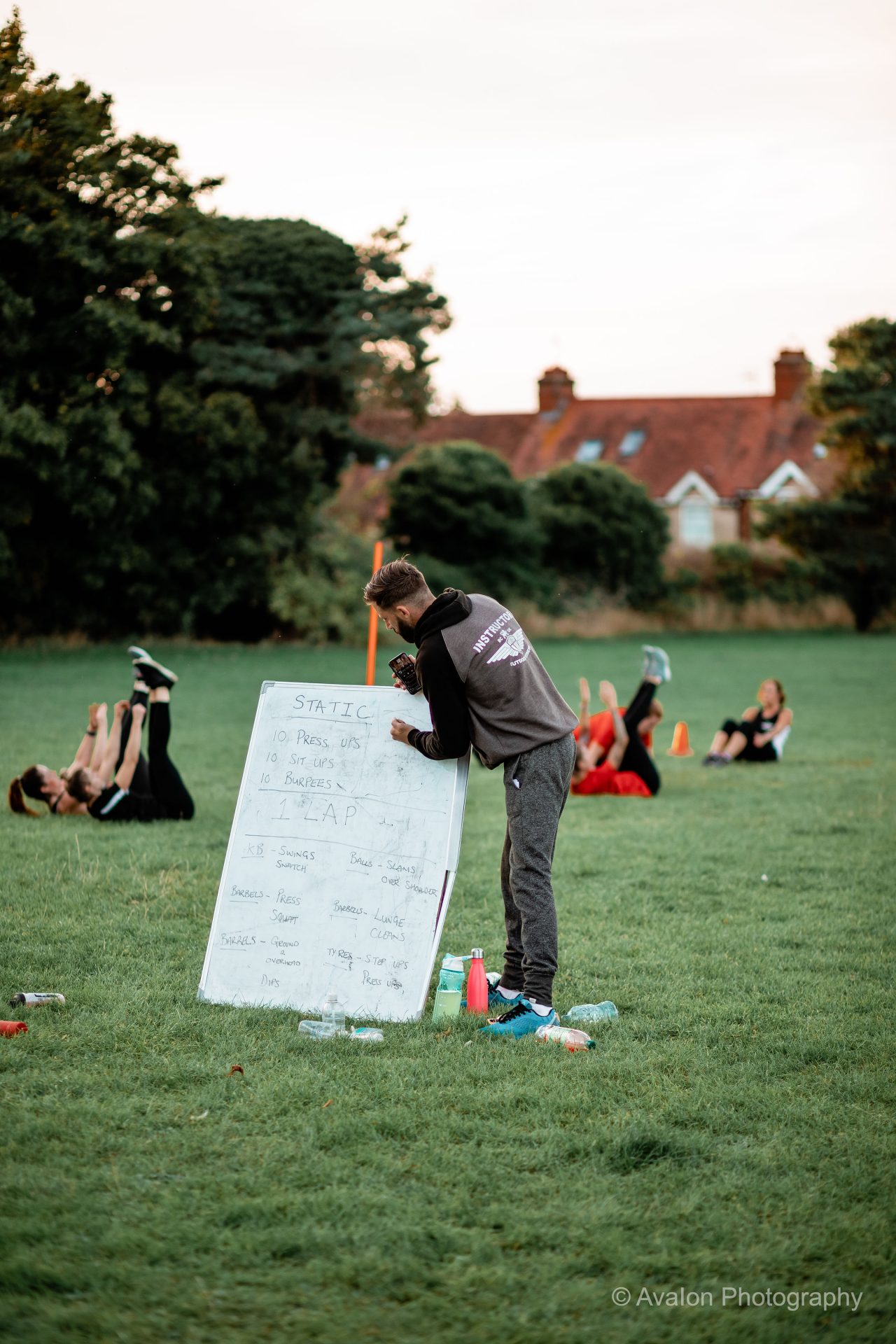 Instructor writing