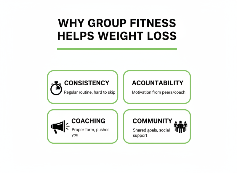 Why group fitness helps weight loss