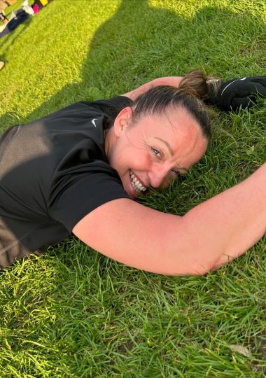 Happy tired - at boot camp fitness class