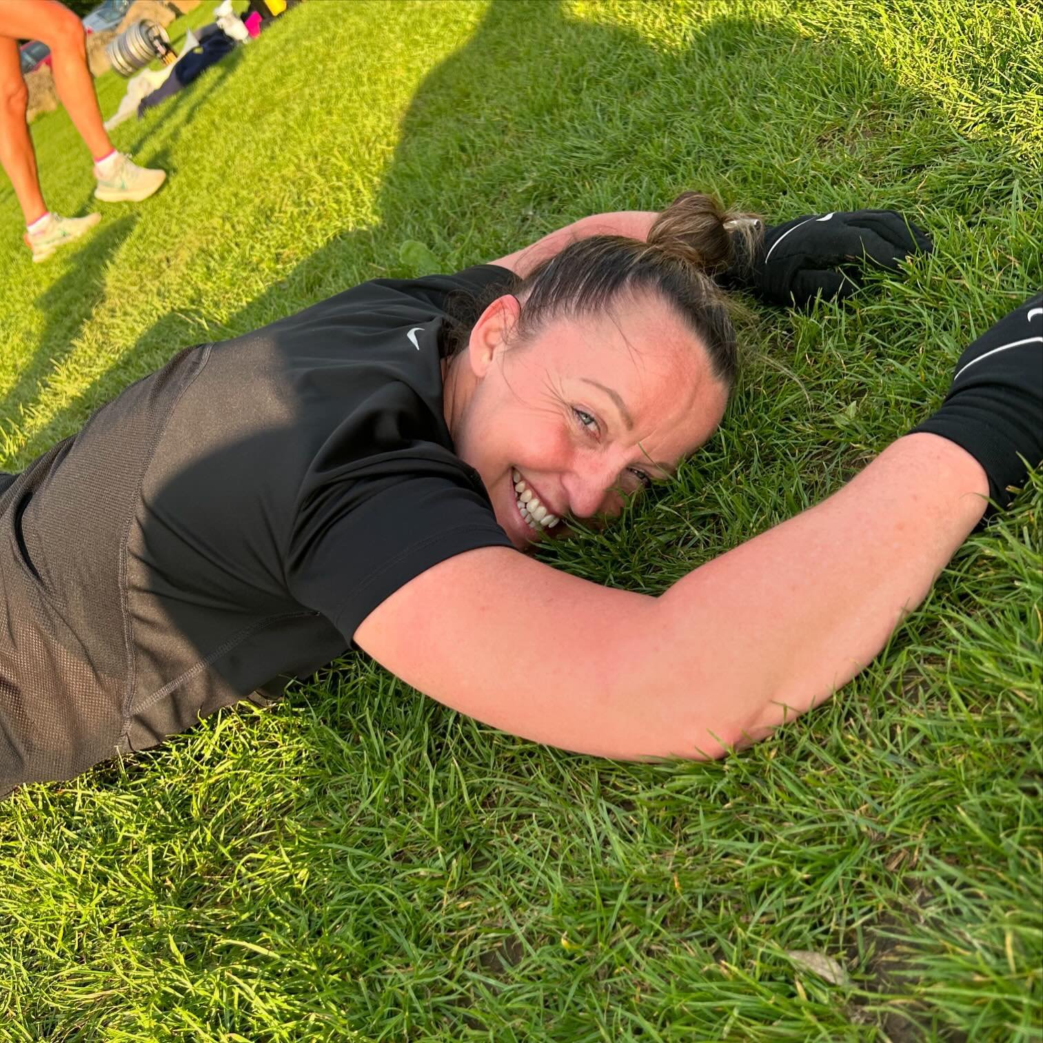 Happy tired - at boot camp fitness class