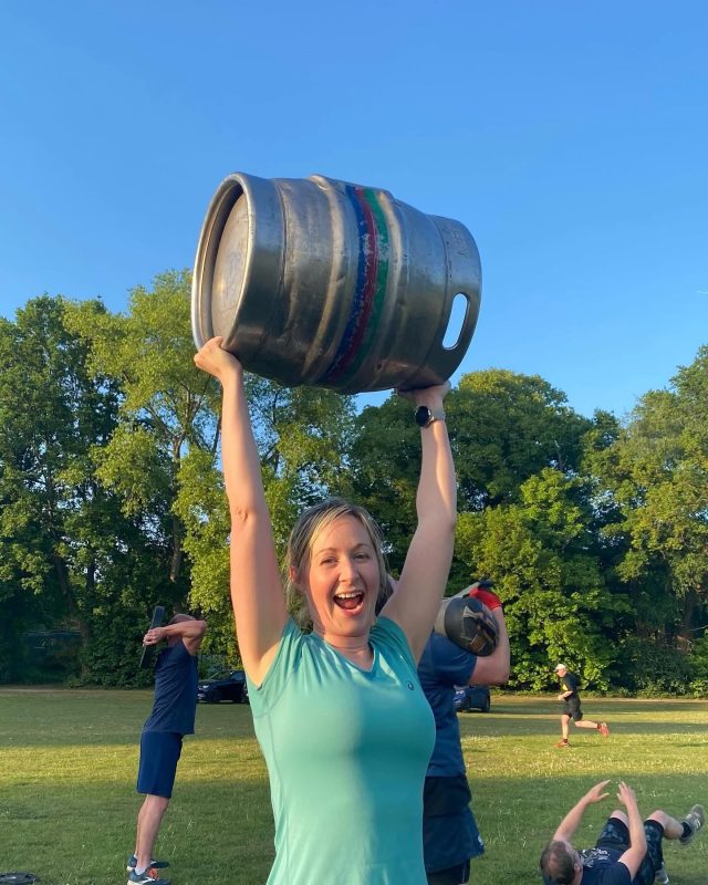 Boot camp fitness class in the park